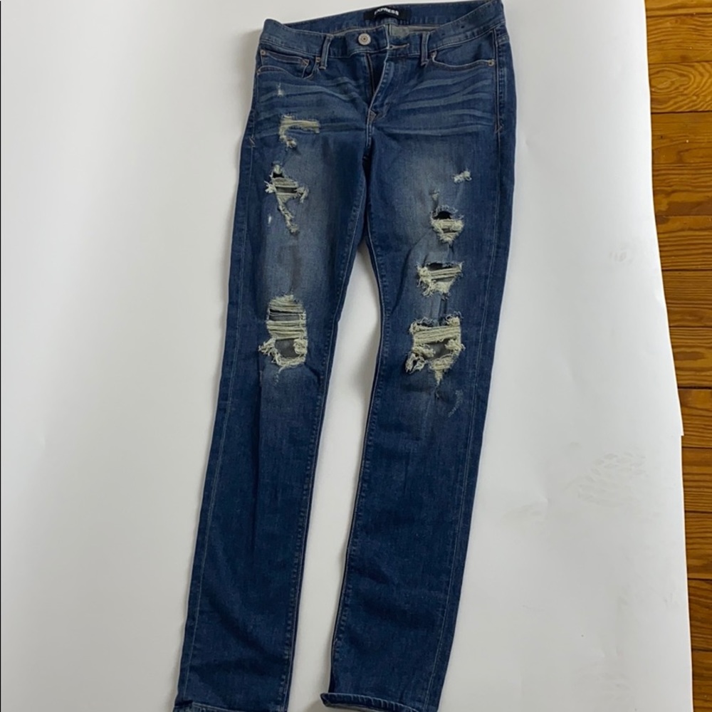 Express jeans stretch + super skinny mid rise 8L
